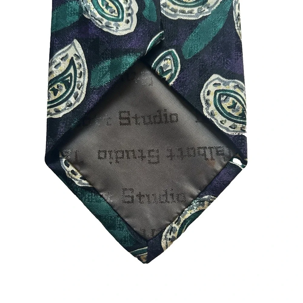 Robert Talbott‎ Studio for Nordstrom Silk Tie Paisley Hand-Sewn USA 3.5